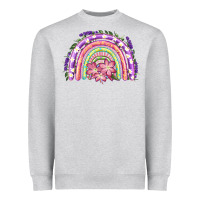 Heather Grey Easter Floral Spring Rainbow Heavyweight Sweatshirt - RanaPortraitStore