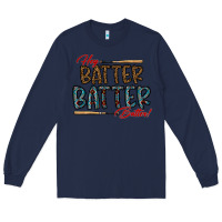 Navy hey batter batter batter Long Sleeve Tee - CowhideDigitalArt