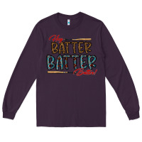 Plum hey batter batter batter Long Sleeve Tee - CowhideDigitalArt