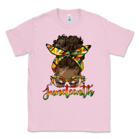 Bubblegum Pink juneteenth black woman messy bun Classic Tee - HRA Design Shop