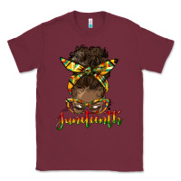 Burgundy juneteenth black woman messy bun Classic Tee - HRA Design Shop