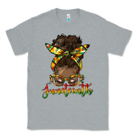 Heather Grey juneteenth black woman messy bun Classic Tee - HRA Design Shop