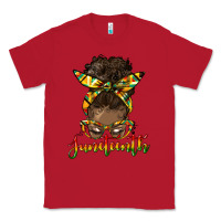 Red juneteenth black woman messy bun Classic Tee - HRA Design Shop