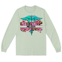 Matcha floral nurse custom name Long Sleeve Tee - AdoDesignShop