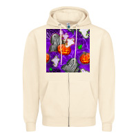 Sandshell tombstone and ghosts seamless paternal Zipper Hoodie - BundleAndBundleShop