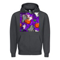 Smoke tombstone and ghosts seamless paternal Zipper Hoodie - BundleAndBundleShop