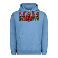 Pigment Pebble Blue Mom with Floral Aztec and Leopard Background Urban Hoodie - Bettercallsaul