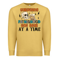 Antique Gold surviving fatherhood one beer at a time Premium Sweatshirt - MaliasSmallBusiness
