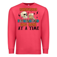 Cardinal surviving fatherhood one beer at a time Premium Sweatshirt - MaliasSmallBusiness
