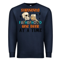 Navy surviving fatherhood one beer at a time Premium Sweatshirt - MaliasSmallBusiness