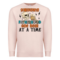 Pale Pink surviving fatherhood one beer at a time Premium Sweatshirt - MaliasSmallBusiness