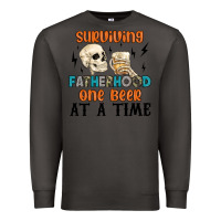 Smoke surviving fatherhood one beer at a time Premium Sweatshirt - MaliasSmallBusiness