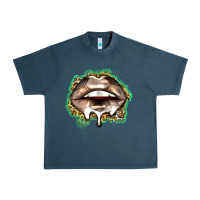 Midnight Navy soccer lips Urban Heavy Tee - Zillion Design Studio