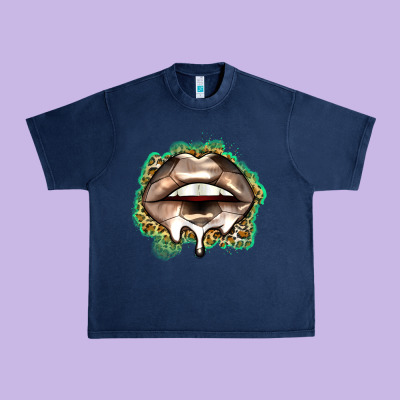 Soccer Lips Urban Heavy Tee Designed By Zillion Design Studio