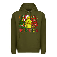 Army Green tis' the season softball christmas cakes bbs Premium Hoodie - BundleAndBundleShop