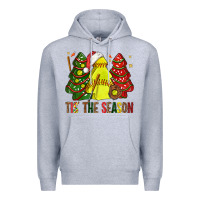 Heather Grey tis' the season softball christmas cakes bbs Premium Hoodie - BundleAndBundleShop