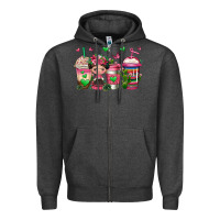 Charcoal Heather mexican coffee cups cafecito Zipper Hoodie - Jasminsmagicworld
