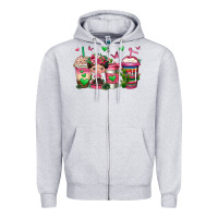 Heather Grey mexican coffee cups cafecito Zipper Hoodie - Jasminsmagicworld