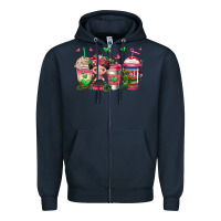 Navy mexican coffee cups cafecito Zipper Hoodie - Jasminsmagicworld
