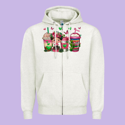 Mexican Coffee Cups Cafecito Zipper Hoodie Designed By Jasminsmagicworld