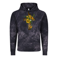 Cloud Black sunflower cross Vintage Hoodie - texasbilliewilder