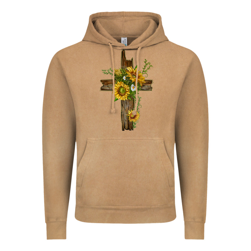 Sunflower Cross Vintage Hoodie by texasbilliewilder | Teevron