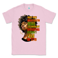 Bubblegum Pink juneteenth 1885 because my ancestors weren't free in 1776 black woman Classic Tee - HRA Design Shop