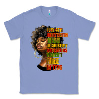 Colony Blue juneteenth 1885 because my ancestors weren't free in 1776 black woman Classic Tee - HRA Design Shop