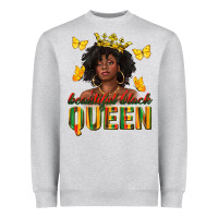 Heather Grey beautiful black queen Heavyweight Sweatshirt - texasbilliewilder
