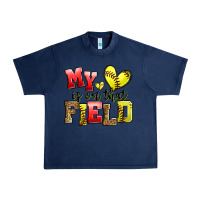 Navy my heart is on that field softball Urban Heavy Tee - Zillion Design Studio