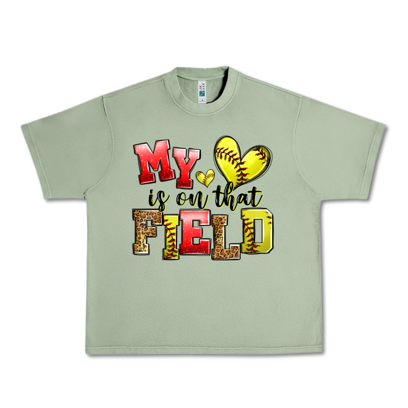 My Heart Is On That Field Softball Urban Heavy Tee by Zillion Design Studio | Teevron