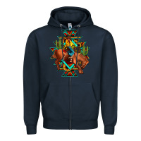 Navy aztec rodeo cowboy Zipper Hoodie - JahusDesignShop