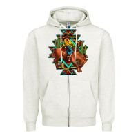 Oatmeal Heather aztec rodeo cowboy Zipper Hoodie - JahusDesignShop