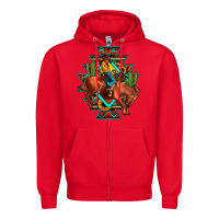 Red aztec rodeo cowboy Zipper Hoodie - JahusDesignShop