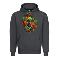 Smoke aztec rodeo cowboy Zipper Hoodie - JahusDesignShop