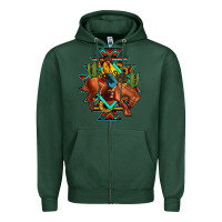 Sports Green aztec rodeo cowboy Zipper Hoodie - JahusDesignShop
