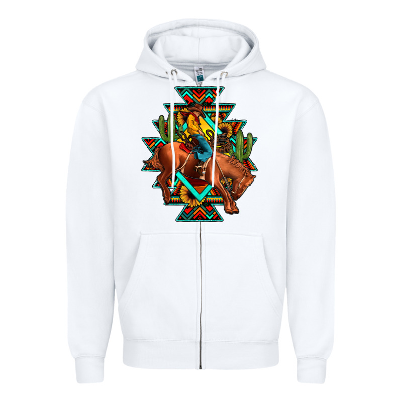 Aztec Rodeo Cowboy Zipper Hoodie by JahusDesignShop | Teevron