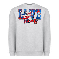 Heather Grey love texas map Heavyweight Sweatshirt - Zillion Design Studio