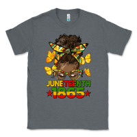 Charcoal Heather juneteenth 1865 afro bun Classic Tee - HRA Design Shop