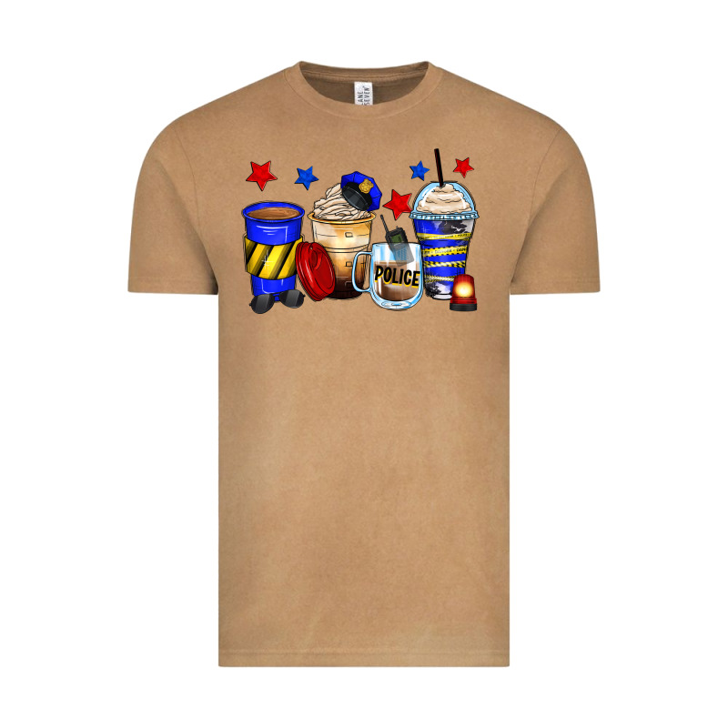 Police Coffee Cups Vintage Tee by Zillion Design Studio | Teevron