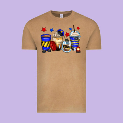 Police Coffee Cups Vintage Tee Designed By Zillion Design Studio