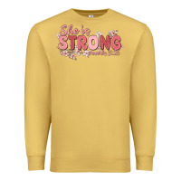 Antique Gold she is strong proverbs 31 25 Premium Sweatshirt - MaliasSmallBusiness
