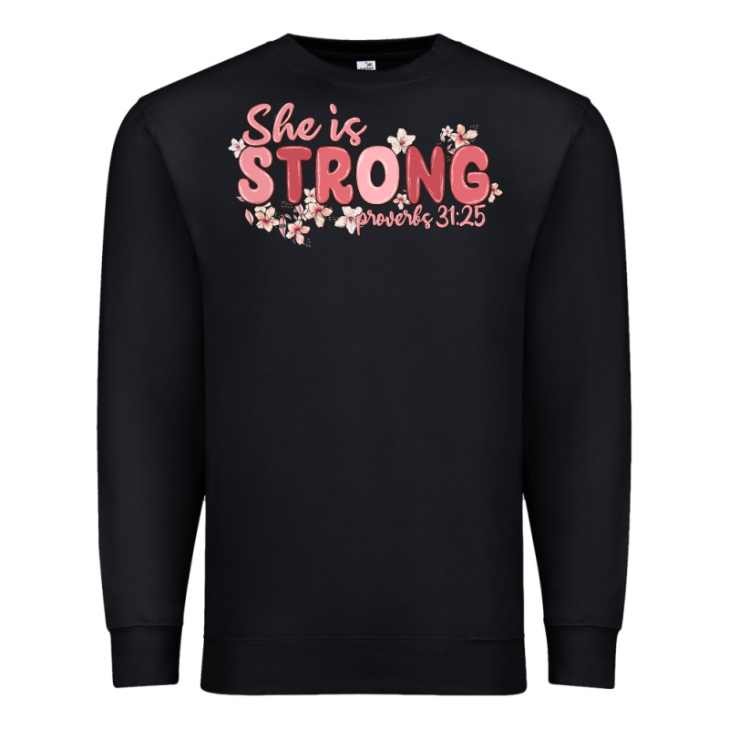 She Is Strong Proverbs 31 25 Premium Sweatshirt by MaliasSmallBusiness | Teevron