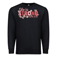 Black she is strong proverbs 31 25 Premium Sweatshirt - MaliasSmallBusiness