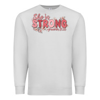 Dove Grey she is strong proverbs 31 25 Premium Sweatshirt - MaliasSmallBusiness