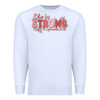White she is strong proverbs 31 25 Premium Sweatshirt - MaliasSmallBusiness