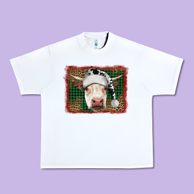 Christmas Cow With Background Urban Heavy Tee Designed By Ranaportraitstore