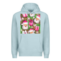 Blue Mist christmas santa claus and gift box seamless pattern bbs Premium Hoodie - BundleAndBundleShop