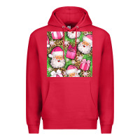 Cardinal christmas santa claus and gift box seamless pattern bbs Premium Hoodie - BundleAndBundleShop
