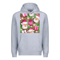 Heather Grey christmas santa claus and gift box seamless pattern bbs Premium Hoodie - BundleAndBundleShop